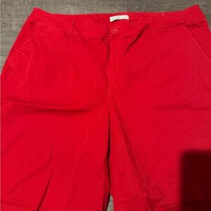 Vibrant Red Bermuda Shorts with Relaxed Fit women plus size 18 W